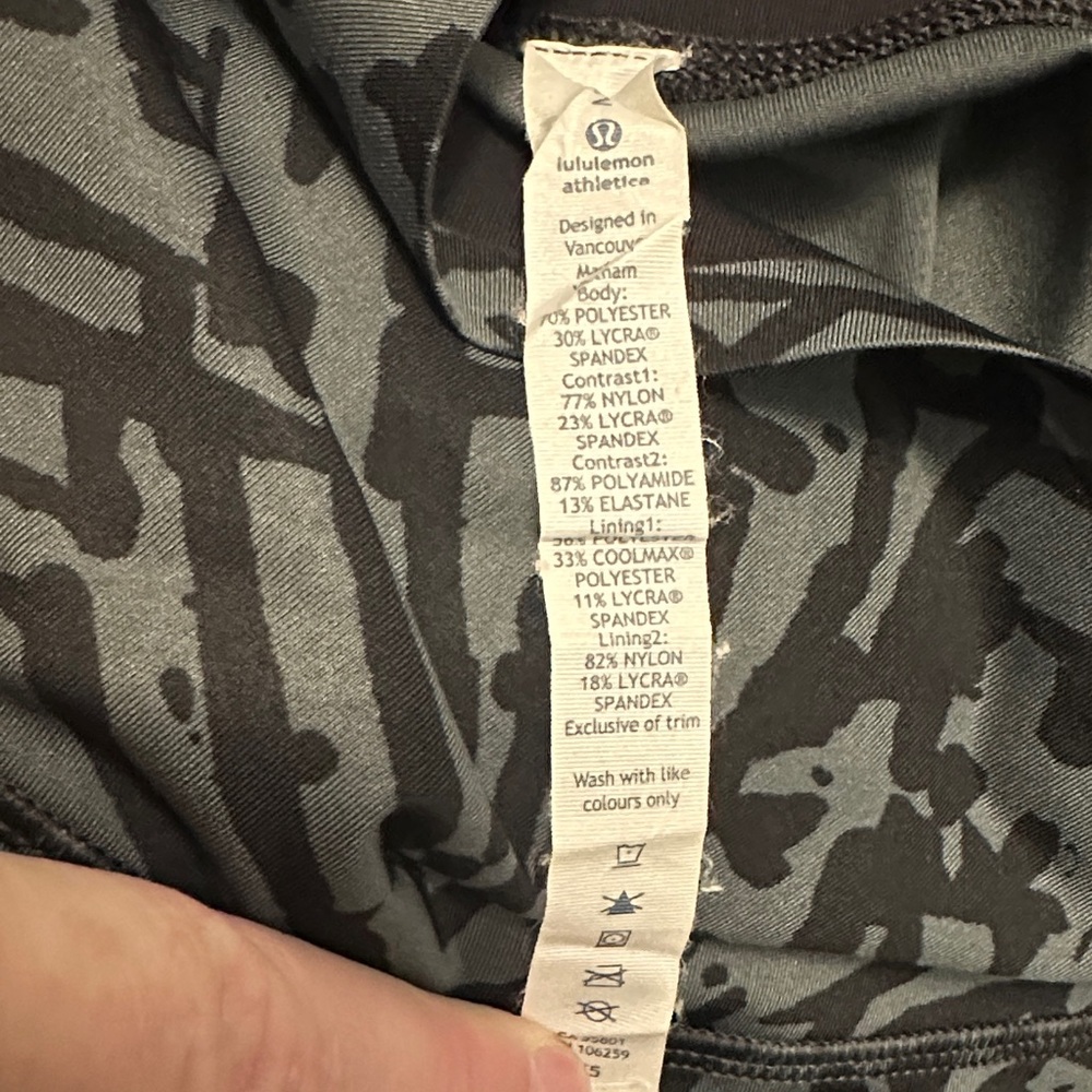 Lululemon Athletica Black and Gray Camouflage Leggings - Picture 2 of 7